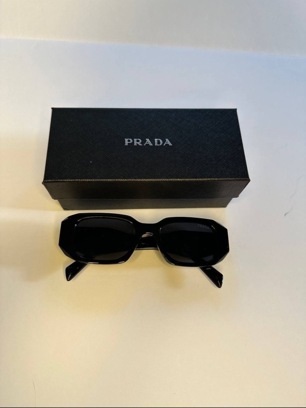 Prada Black Oversized Geometric Sunglasses